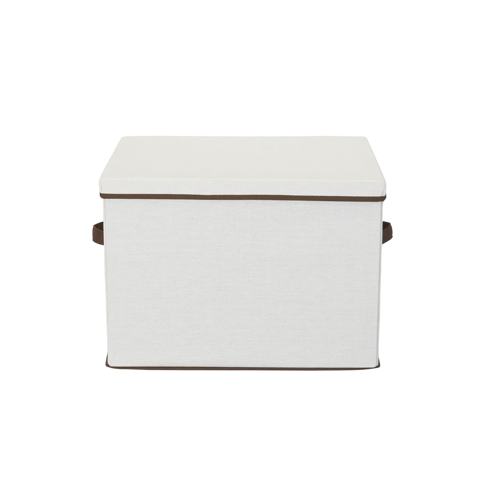 Stemware Storage Box with Lid and Handles | Champagne Glasses Canvas with Brown Trim