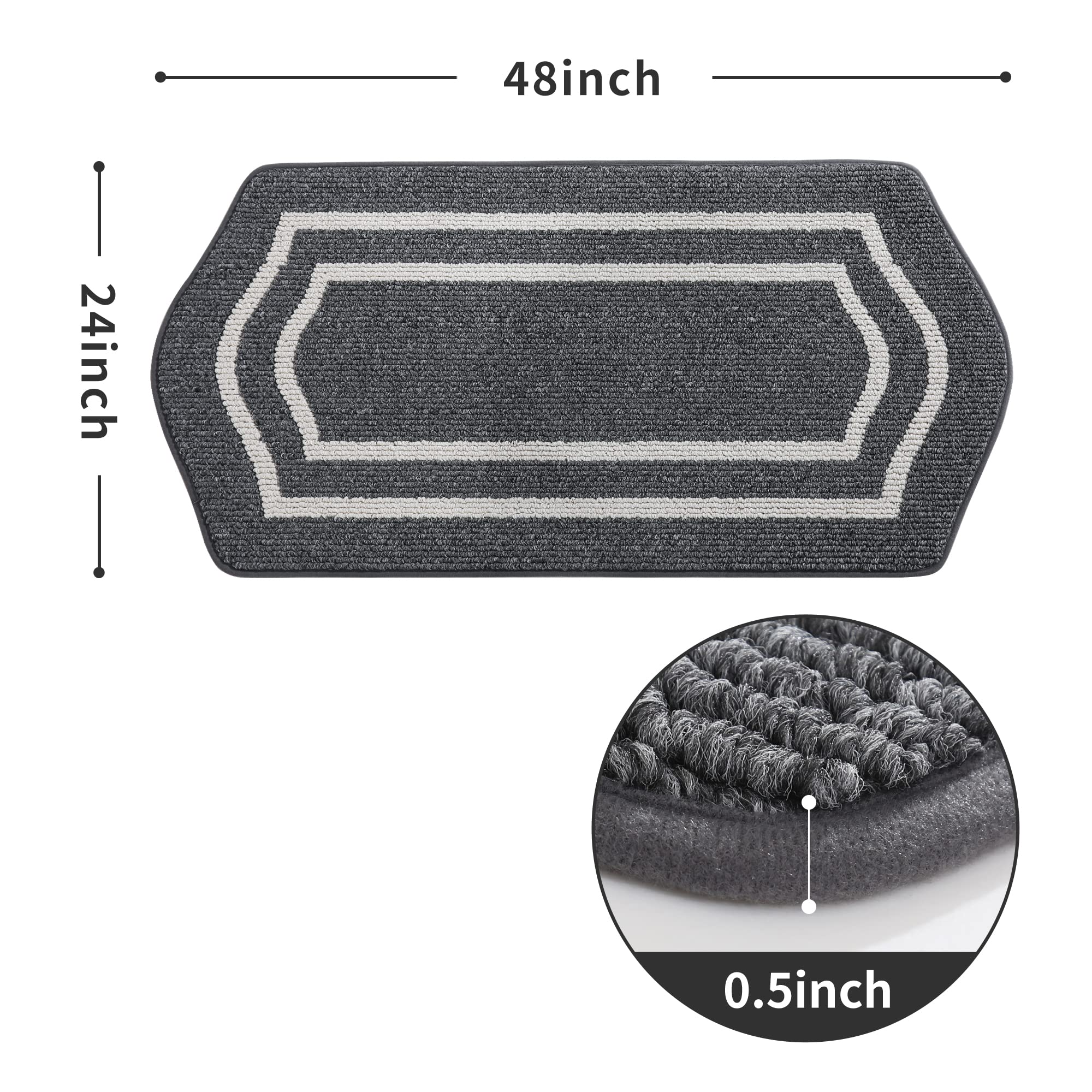 Long Kitchen Floor Mats for in Front of Sink Super Absorbent Kitchen Rugs and Mats Non-Skid Kitchen Mat Standing Mat Washable,Polypropylene,