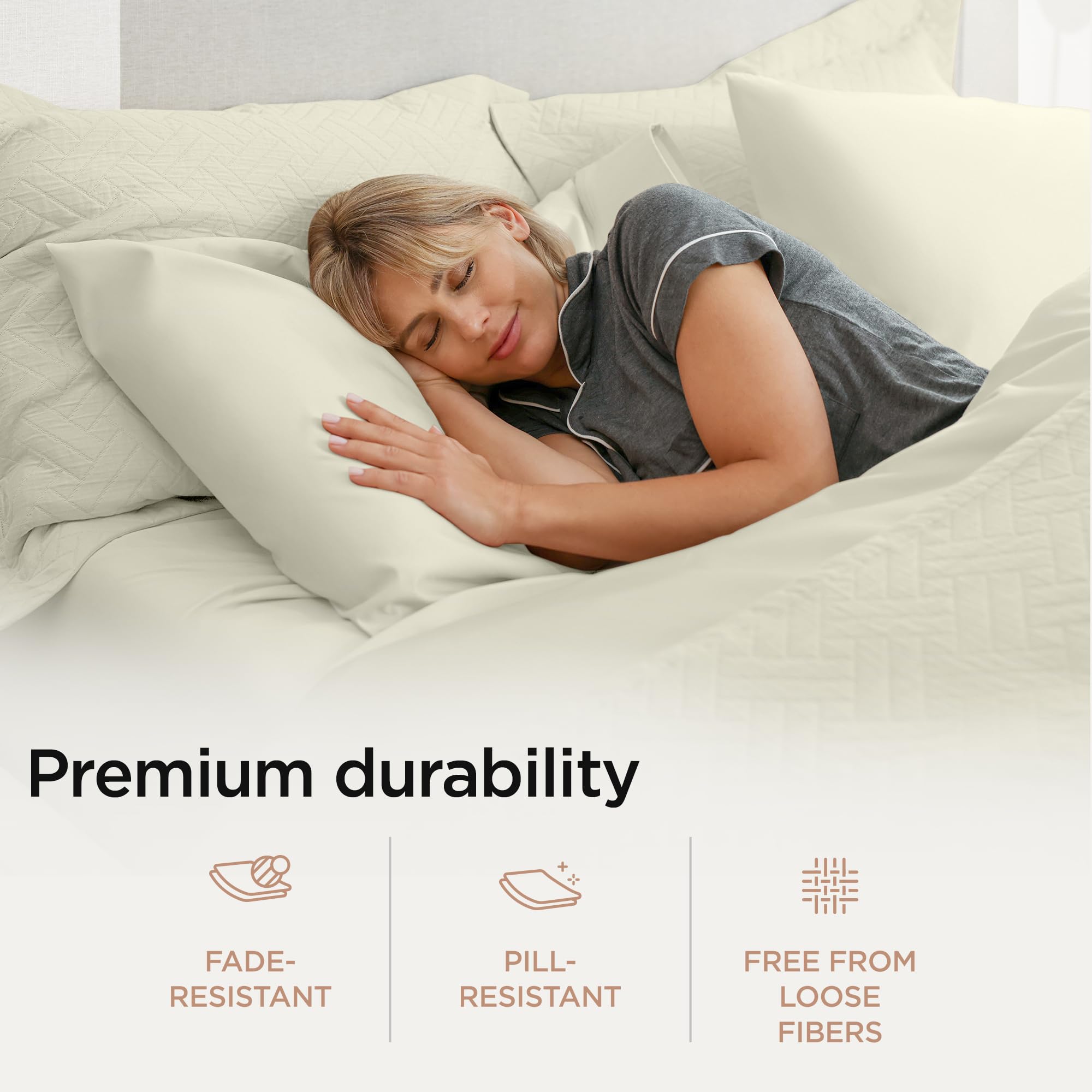 100% Supima Cotton Sheets, Luxury 1200 Thread Count Cotton Sheets for King Size Bed, 4 Pc Dark Grey King Bed Sheets Set, 5-Star Hotel Quality with Elasticized Deep Pocket King Sheets