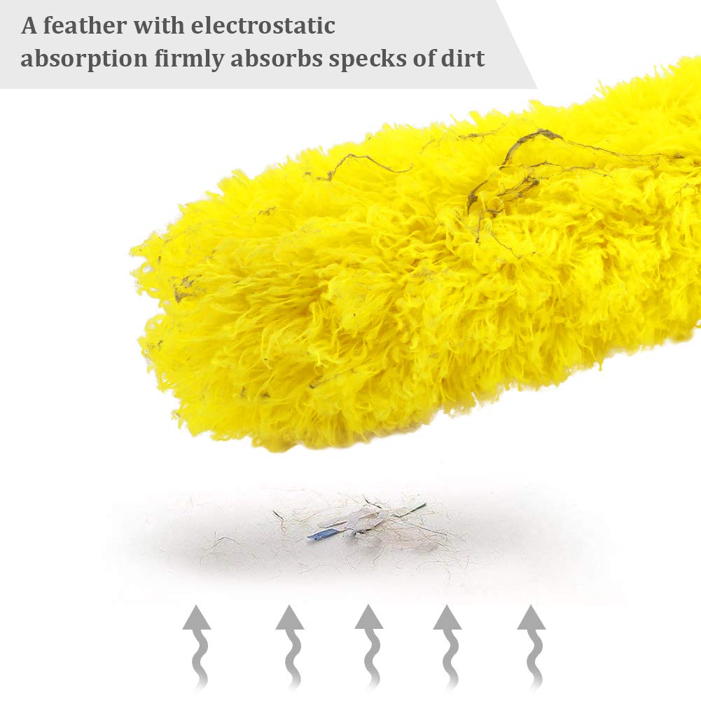 Microfiber Feather Duster Extendable Duster with 100 inches Extra Long Pole, Bendable Head & Long Handle Dusters for Cleaning Ceiling Fan, High Ceiling, Blinds