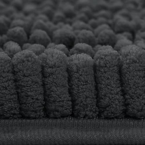 Luxury Chenille Bathroom Rug Mat, Extra Soft Thick Absorbent Shaggy Bath Rugs, Non-Slip Machine Wash Dry Plush Bath Mats for Bathroom, Shower, and Tub