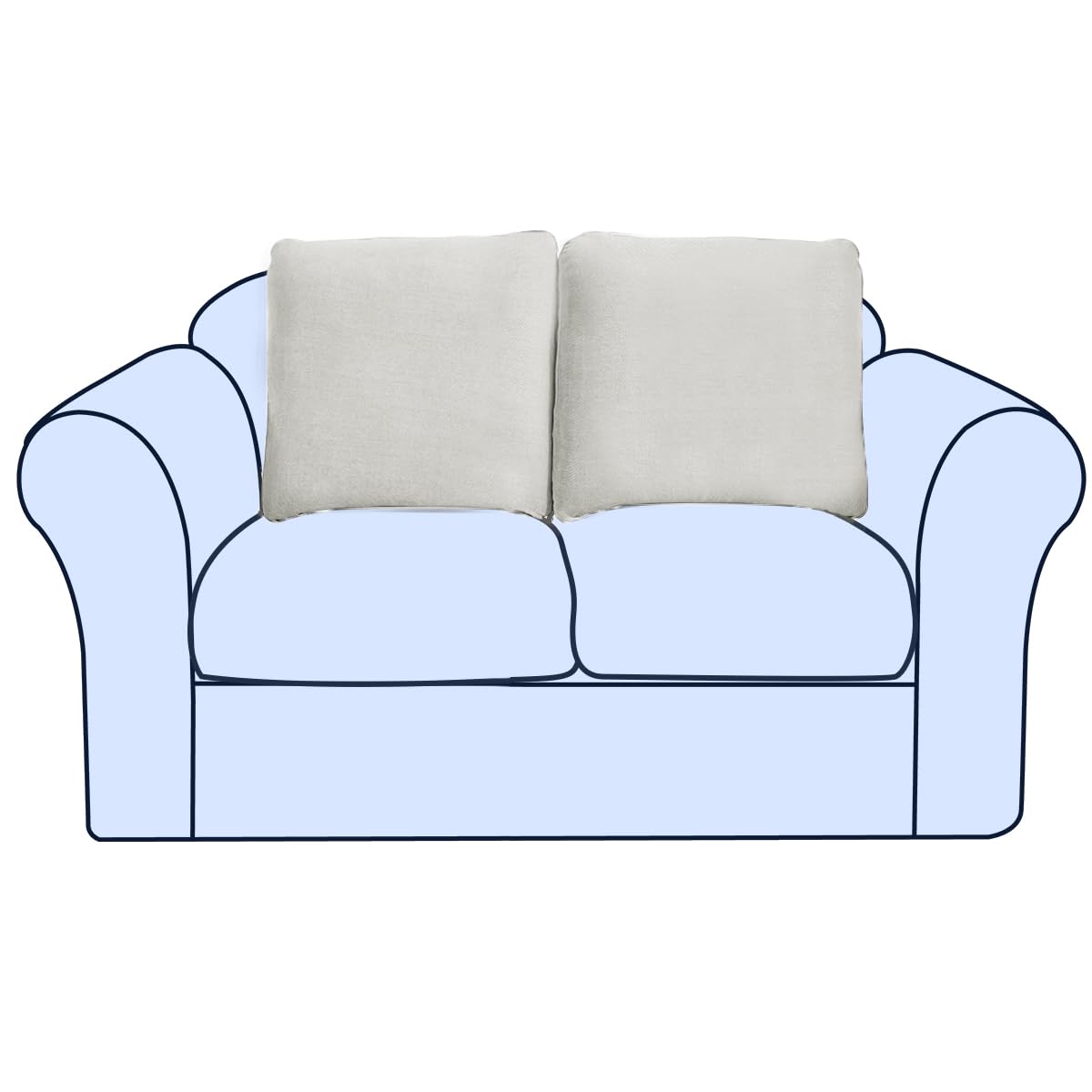 Couch Cushion Covers Individual Large Super Stretch Chenille (Sturdier Version) Sofa Cushion Covers, Couch Seat Covers Couch Slipcovers Furniture Protector (3 Piece Seat Cushion Covers)