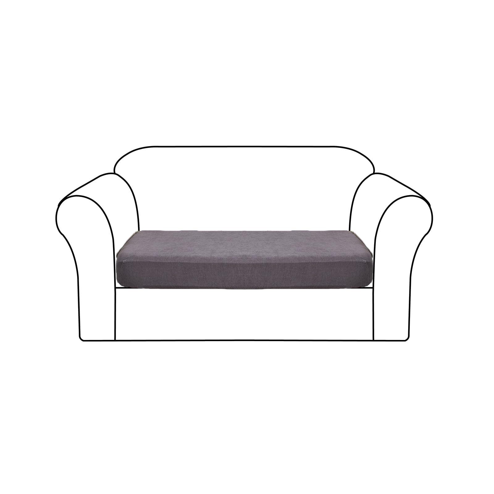 Couch Cushion Covers Individual Large Super Stretch Chenille (Sturdier Version) Sofa Cushion Covers, Couch Seat Covers Couch Slipcovers Furniture Protector (3 Piece Seat Cushion Covers)