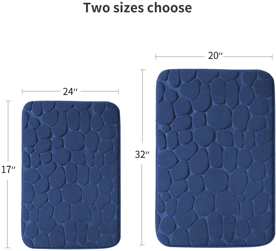 Memory Foam Bath Mat Cobblestone Bathroom Rugs Super Water Absorbent Machine Washable Bath Rugs