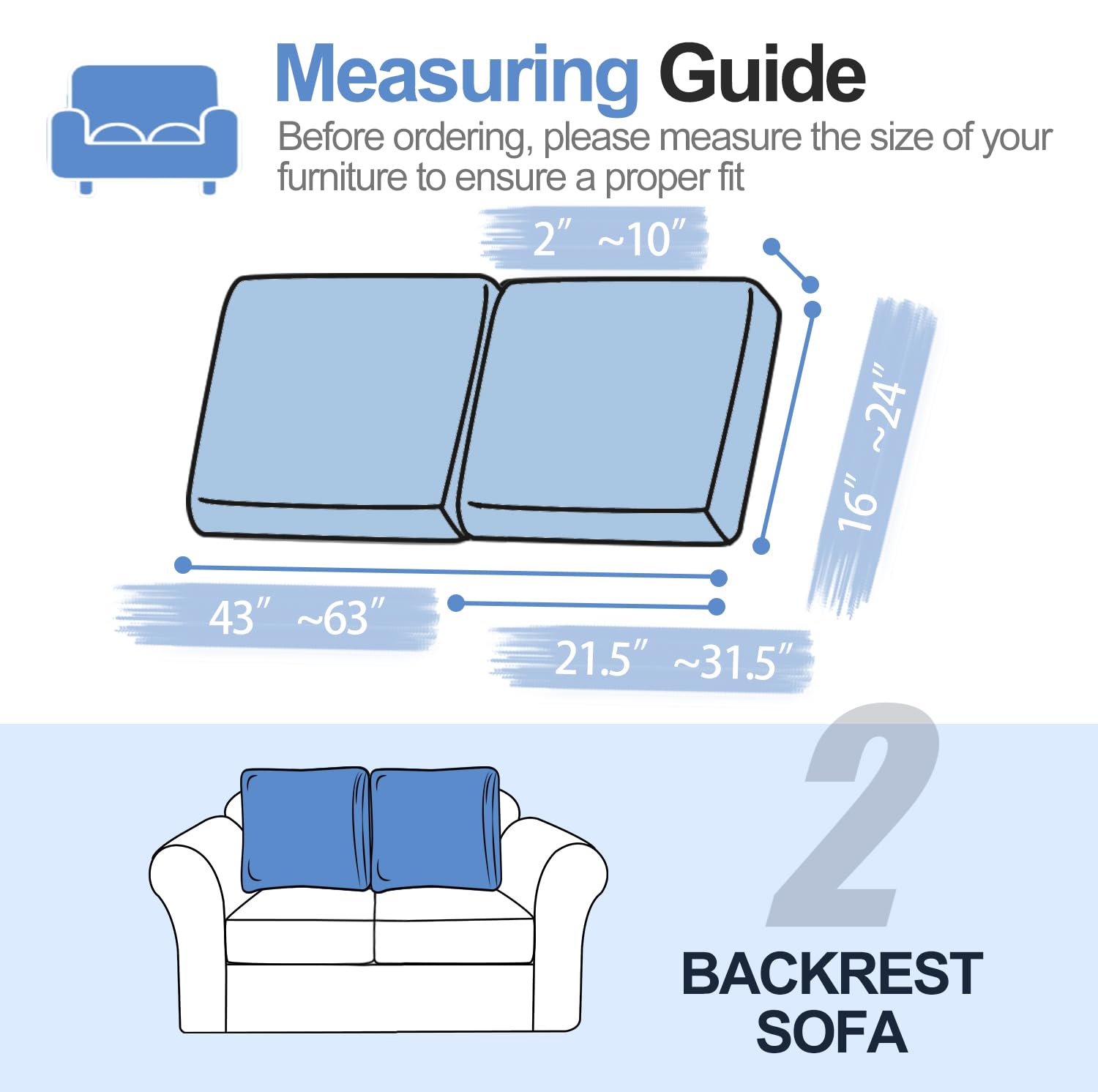 Couch Cushion Covers Individual Large Super Stretch Chenille (Sturdier Version) Sofa Cushion Covers, Couch Seat Covers Couch Slipcovers Furniture Protector (3 Piece Seat Cushion Covers)