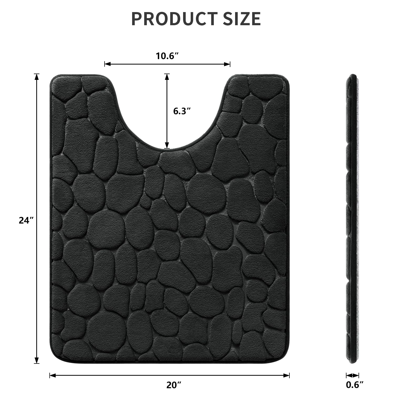 Memory Foam Bath Mat Cobblestone Bathroom Rugs Super Water Absorbent Machine Washable Bath Rugs