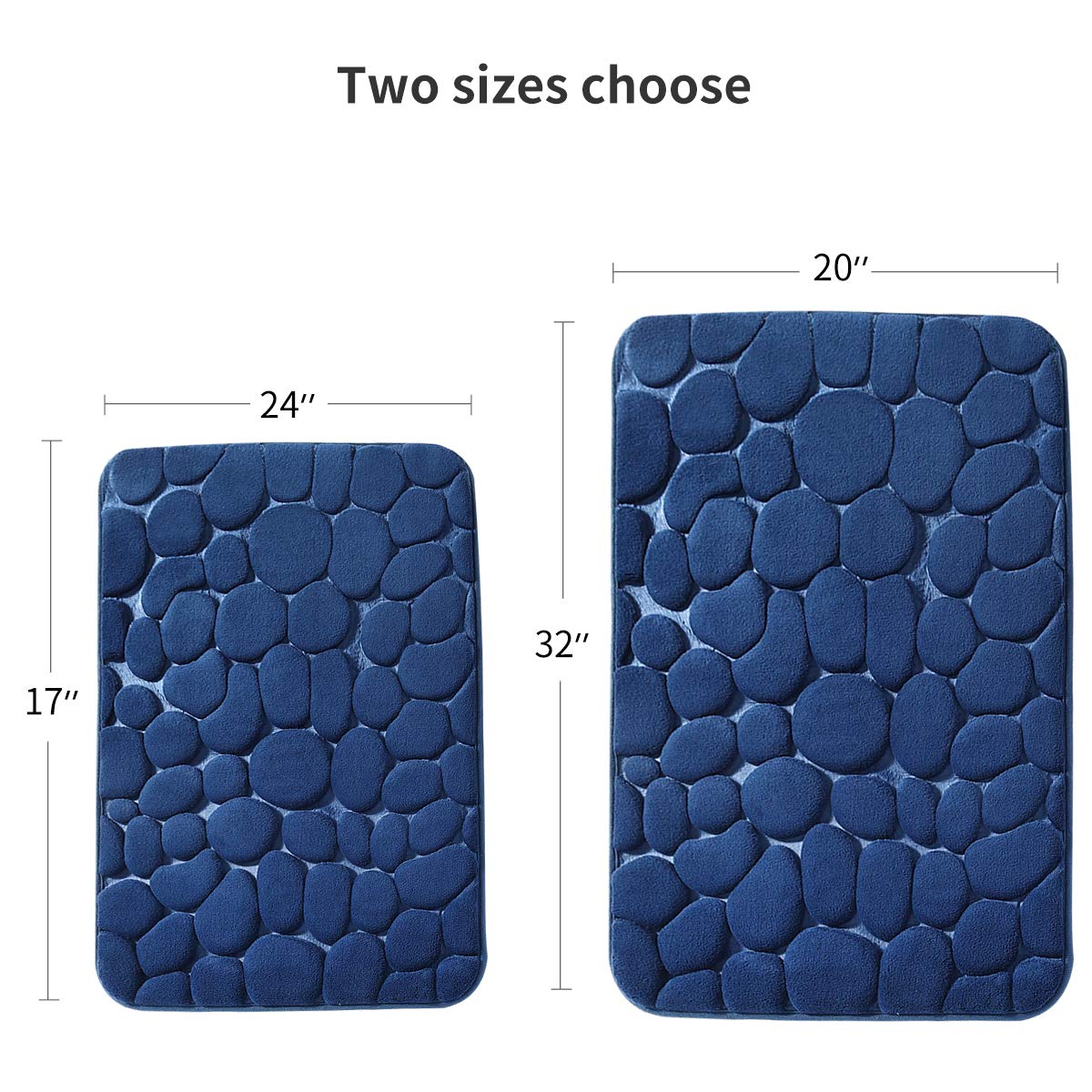 Memory Foam Bath Mat Cobblestone Bathroom Rugs Super Water Absorbent Machine Washable Bath Rugs