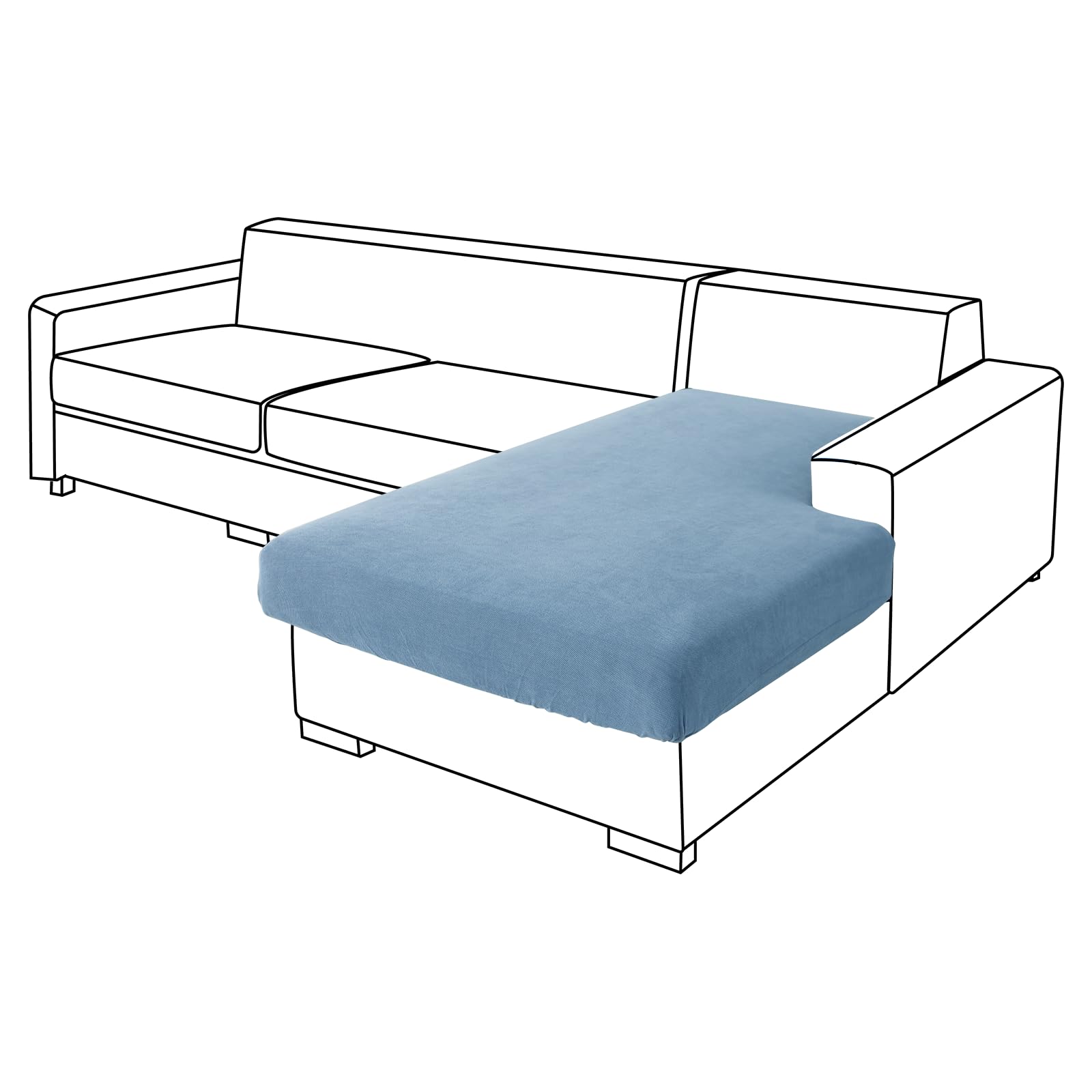 Couch Cushion Covers Individual Large Super Stretch Chenille (Sturdier Version) Sofa Cushion Covers, Couch Seat Covers Couch Slipcovers Furniture Protector (3 Piece Seat Cushion Covers)