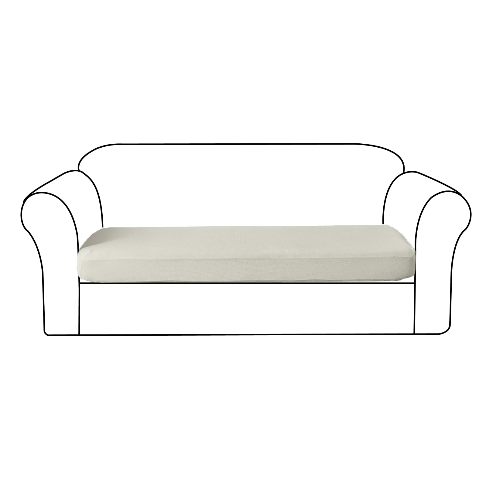 Couch Cushion Covers Individual Large Super Stretch Chenille (Sturdier Version) Sofa Cushion Covers, Couch Seat Covers Couch Slipcovers Furniture Protector (3 Piece Seat Cushion Covers)