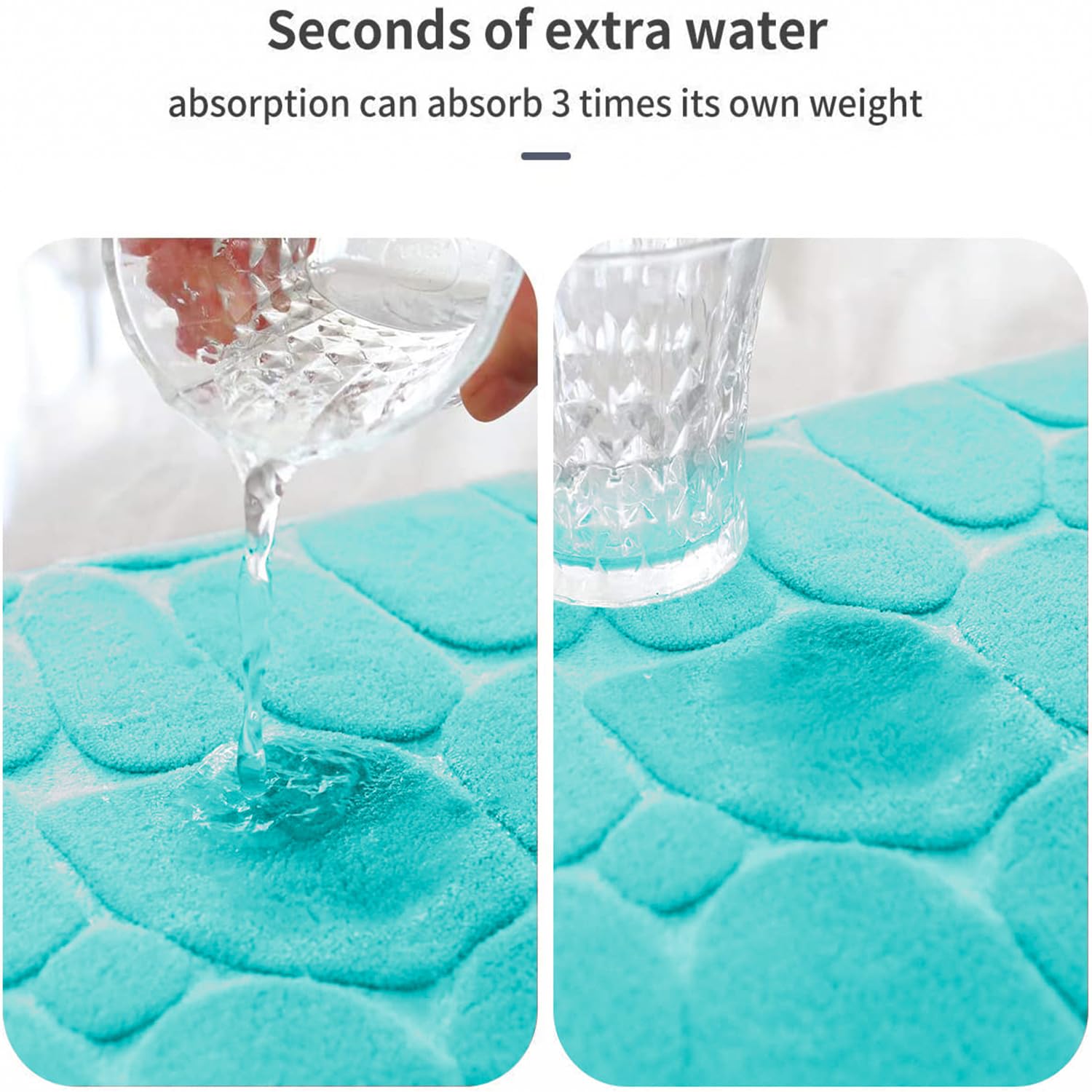 Memory Foam Bath Mat Cobblestone Bathroom Rugs Super Water Absorbent Machine Washable Bath Rugs