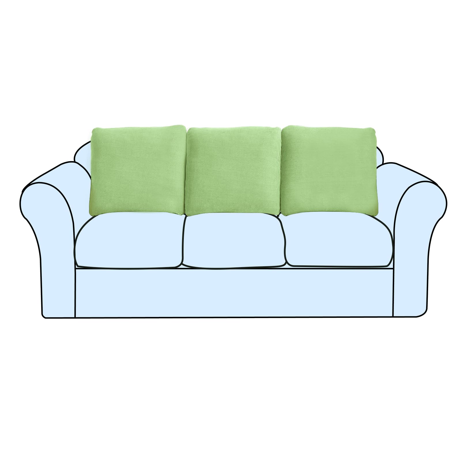Couch Cushion Covers Individual Large Super Stretch Chenille (Sturdier Version) Sofa Cushion Covers, Couch Seat Covers Couch Slipcovers Furniture Protector (3 Piece Seat Cushion Covers)