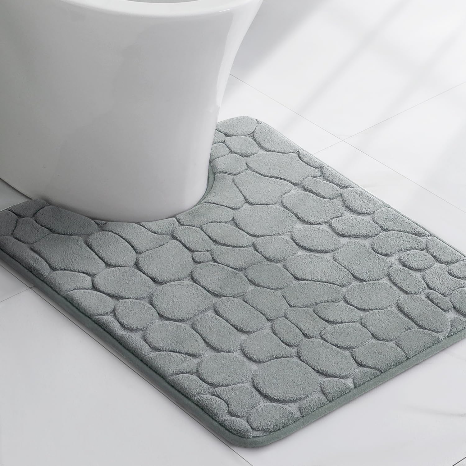 Memory Foam Bath Mat Cobblestone Bathroom Rugs Super Water Absorbent Machine Washable Bath Rugs