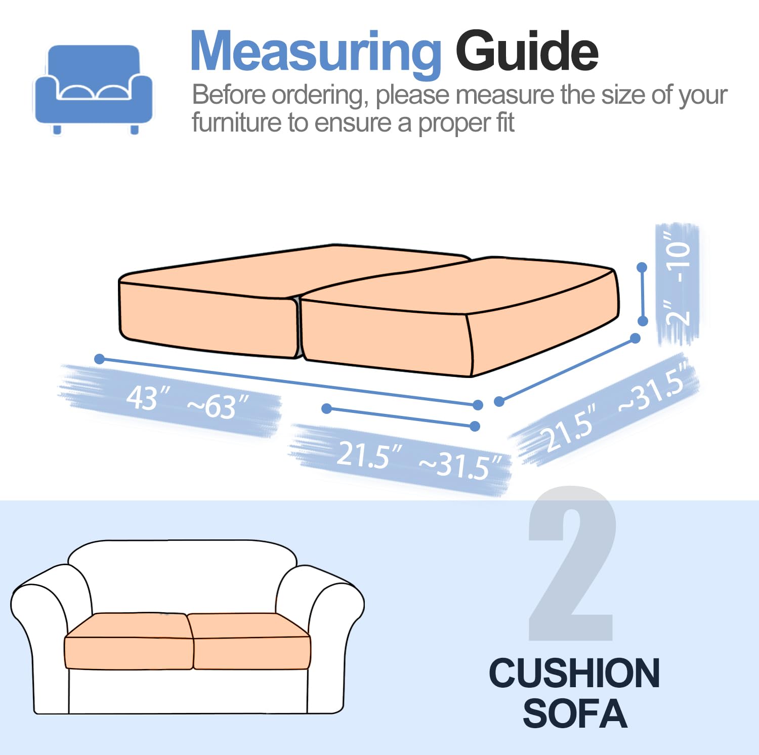 改Couch Cushion Covers Individual Large Super Stretch Chenille (Sturdier Version) Sofa Cushion Covers, Couch Seat Covers Couch Slipcovers Furniture Protector (3 Piece Seat Cushion Covers, Grey)