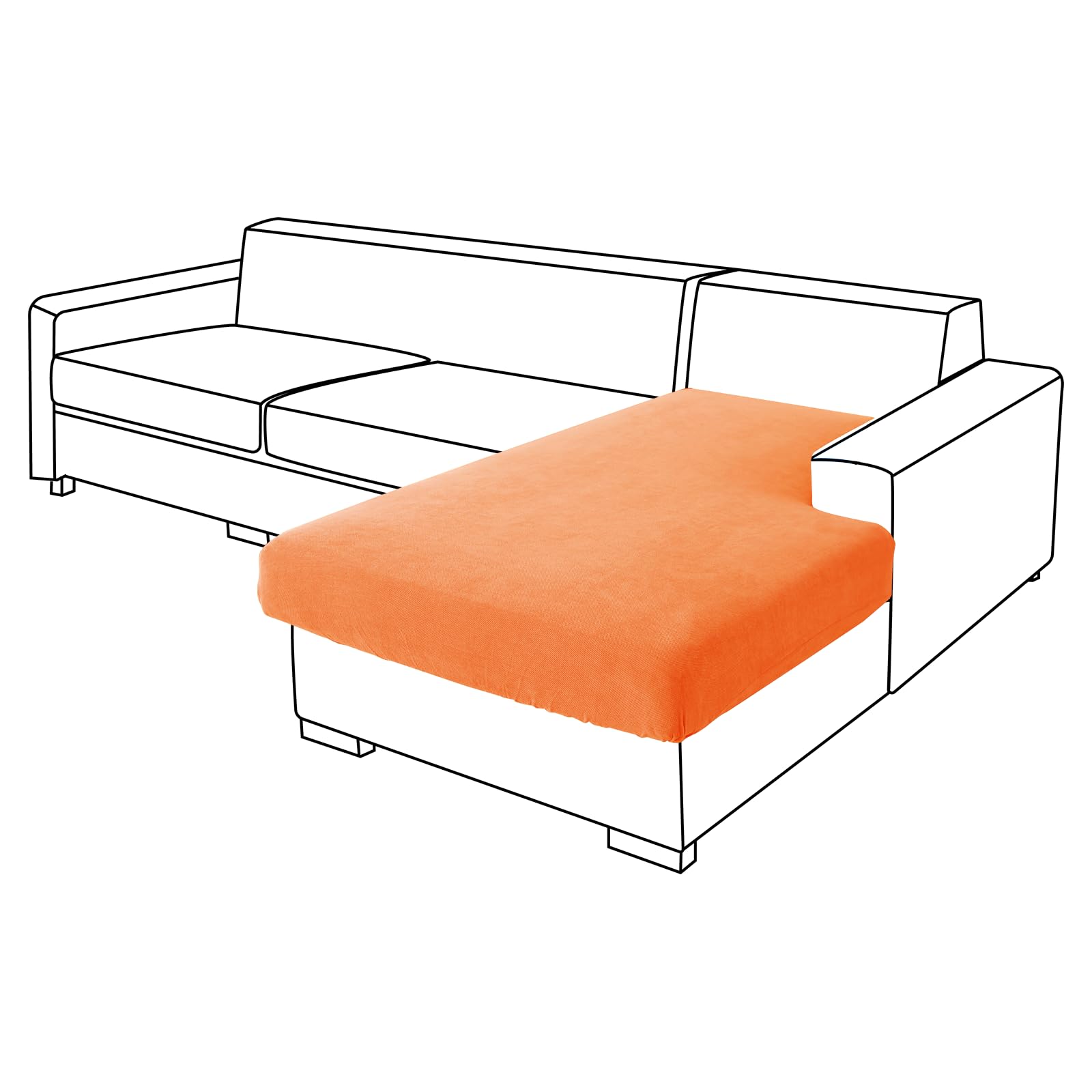 Couch Cushion Covers Individual Large Super Stretch Chenille (Sturdier Version) Sofa Cushion Covers, Couch Seat Covers Couch Slipcovers Furniture Protector (3 Piece Seat Cushion Covers)