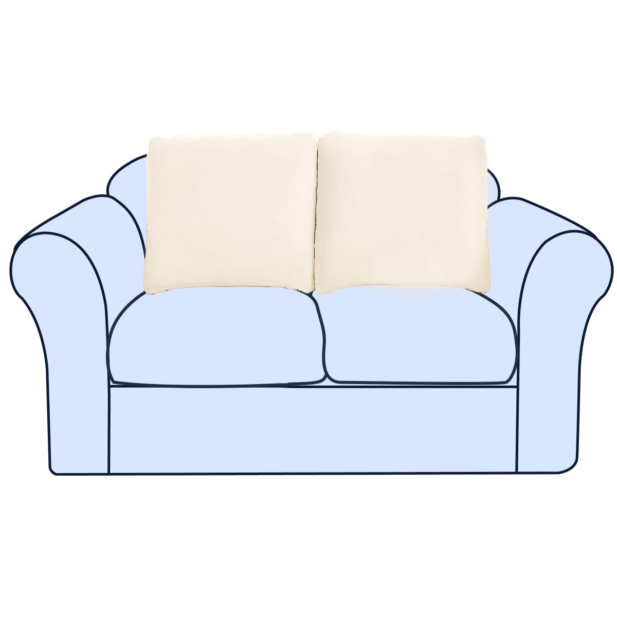 Couch Cushion Covers Individual Large Super Stretch Chenille (Sturdier Version) Sofa Cushion Covers, Couch Seat Covers Couch Slipcovers Furniture Protector (3 Piece Seat Cushion Covers)
