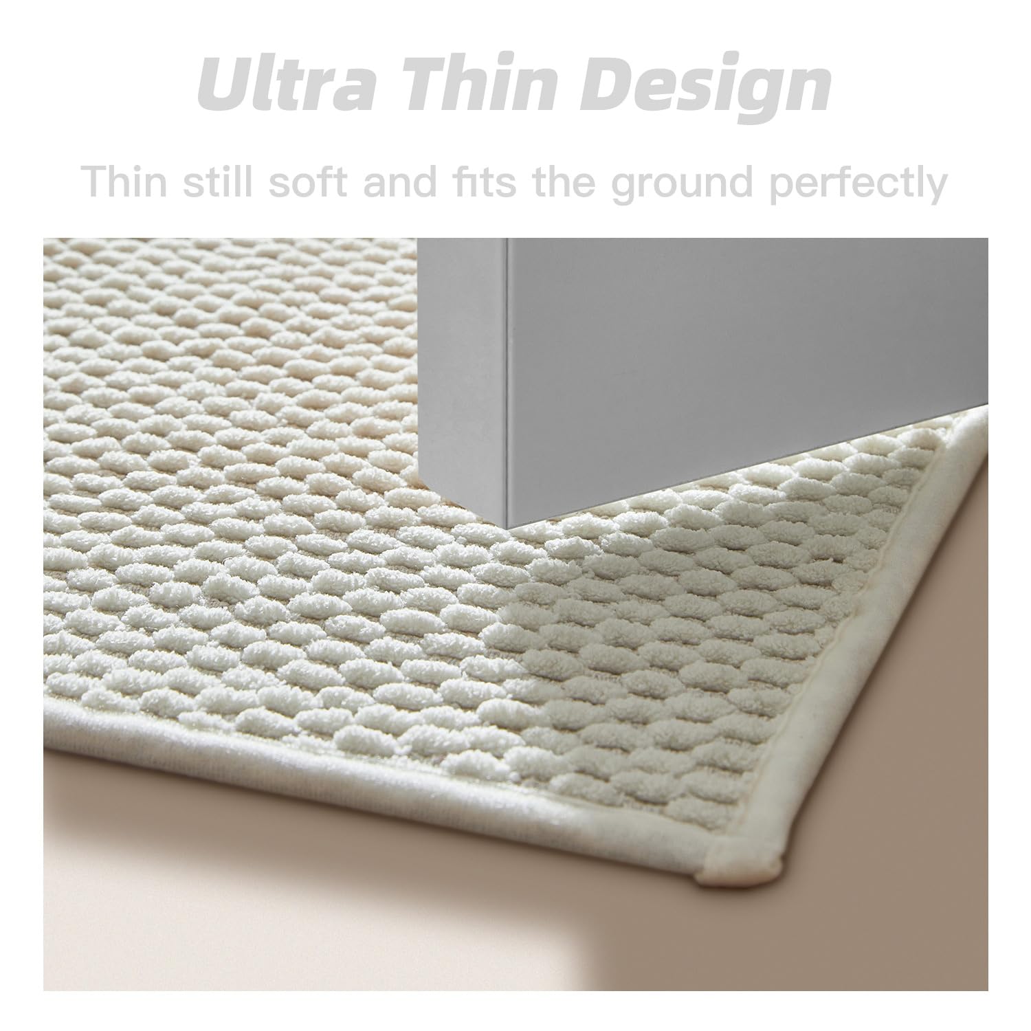 改Bathroom Toilet Rug, Chenille Bathroom Mat for Toilet Mat, Non Slip Absorbent Bath Rug, Washable U Shap Mat Contour Bath Rugs for Toilet Base Khaki 20"*24"