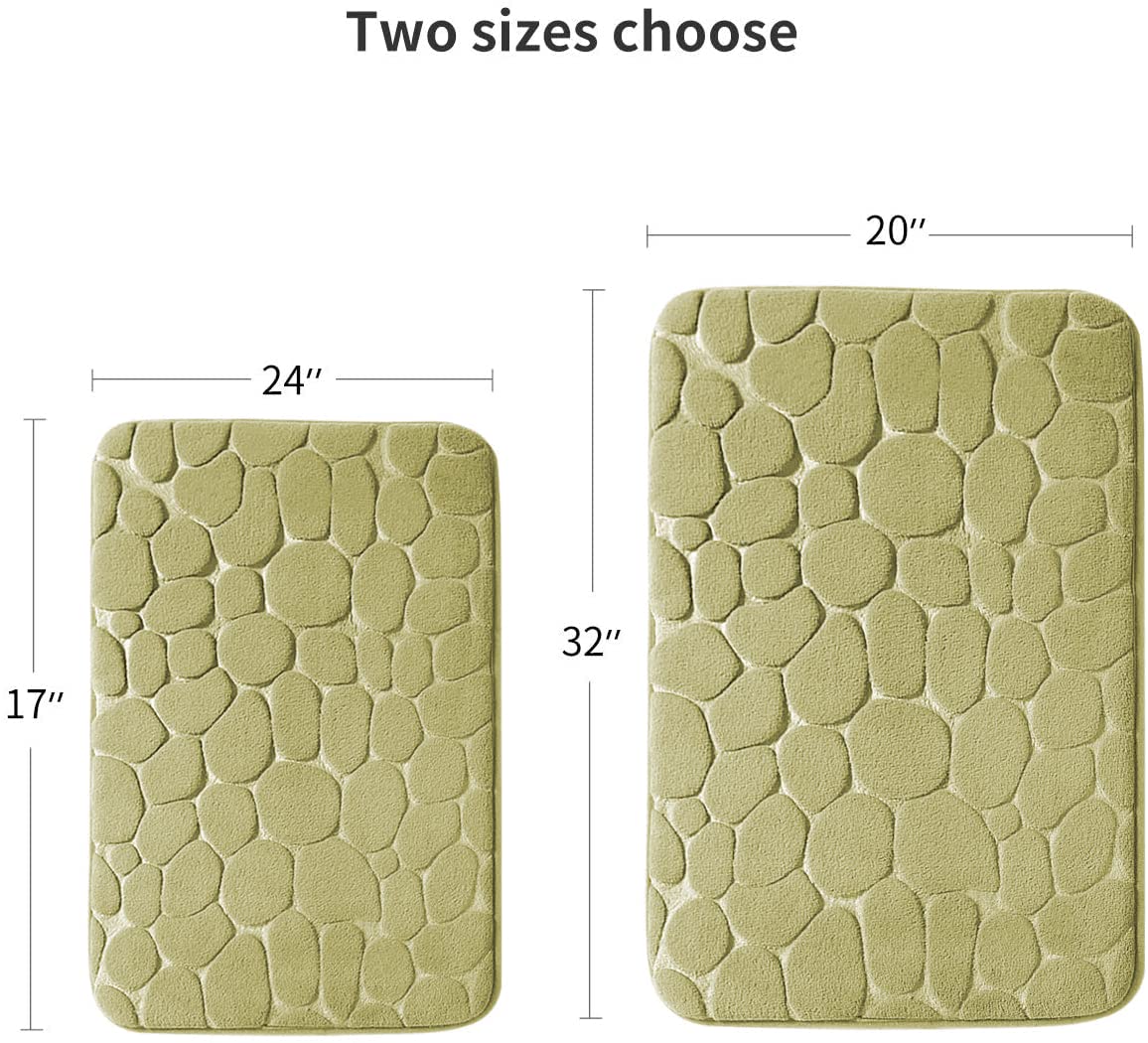Memory Foam Bath Mat Cobblestone Bathroom Rugs Super Water Absorbent Machine Washable Bath Rugs