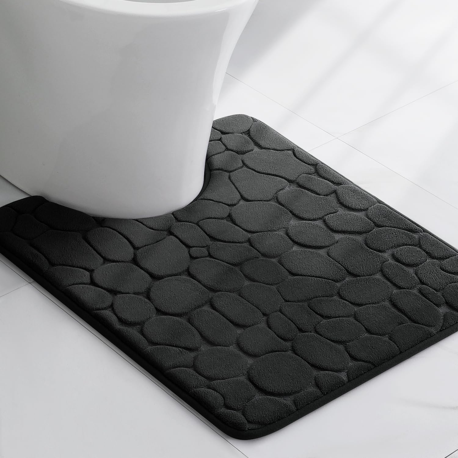 Memory Foam Bath Mat Cobblestone Bathroom Rugs Super Water Absorbent Machine Washable Bath Rugs