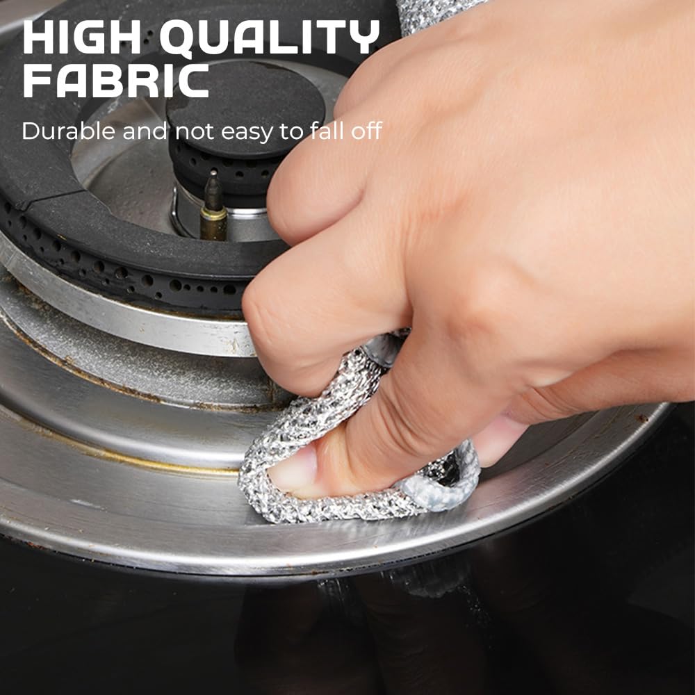 改Multipurpose Wire Dishwashing Rags for Wet and Dry, 2023 New Multifunctional Non Scratch Metal Wire Dishcloth, Reusable Premium Metal Scrubbing Pads Sponge Clean for Home Kitchen Cooktop (5PCS)
