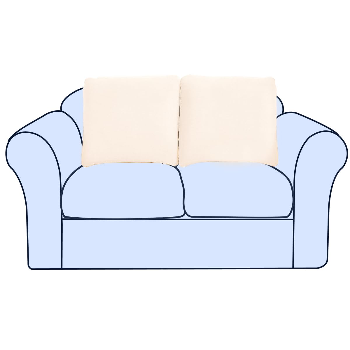 Couch Cushion Covers Individual Large Super Stretch Chenille (Sturdier Version) Sofa Cushion Covers, Couch Seat Covers Couch Slipcovers Furniture Protector (3 Piece Seat Cushion Covers)