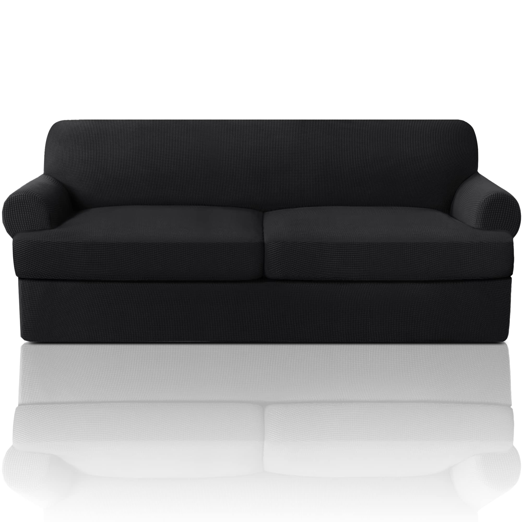 T Cushion Sofa Slipcover 4 Pieces Sofa Covers for T Cushion Shape Seat Covers Machine Washable, Sand