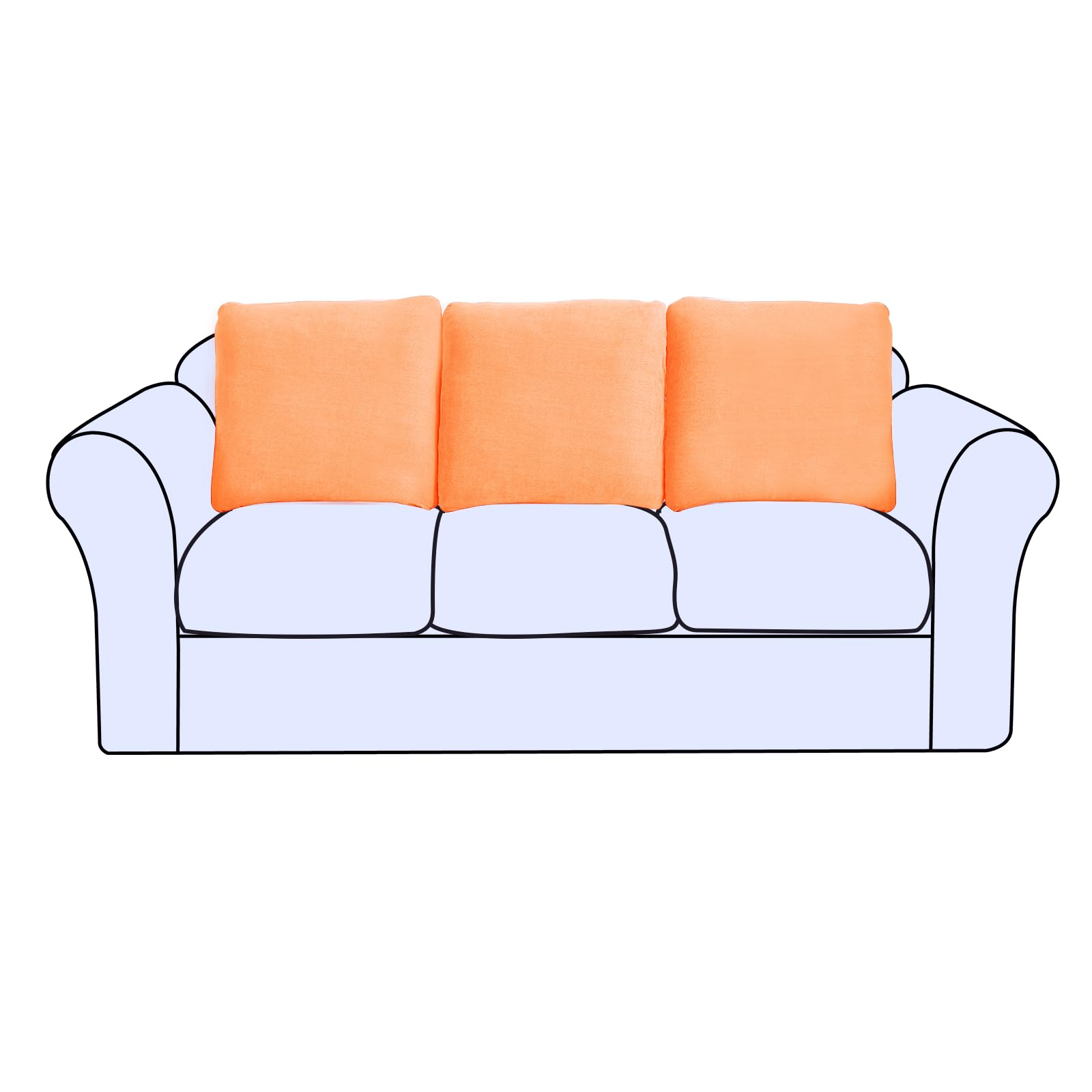 Couch Cushion Covers Individual Large Super Stretch Chenille (Sturdier Version) Sofa Cushion Covers, Couch Seat Covers Couch Slipcovers Furniture Protector (3 Piece Seat Cushion Covers)