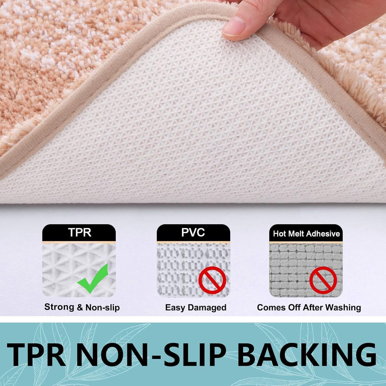 Bathroom Rugs Sets 2 Piece, Shaggy Soft and Absorbent Microfiber Bath Rugs and U-Shaped Contour Toilet Rug, Non-Slip, Machine Washable Dry Bath Mats for Bathroom