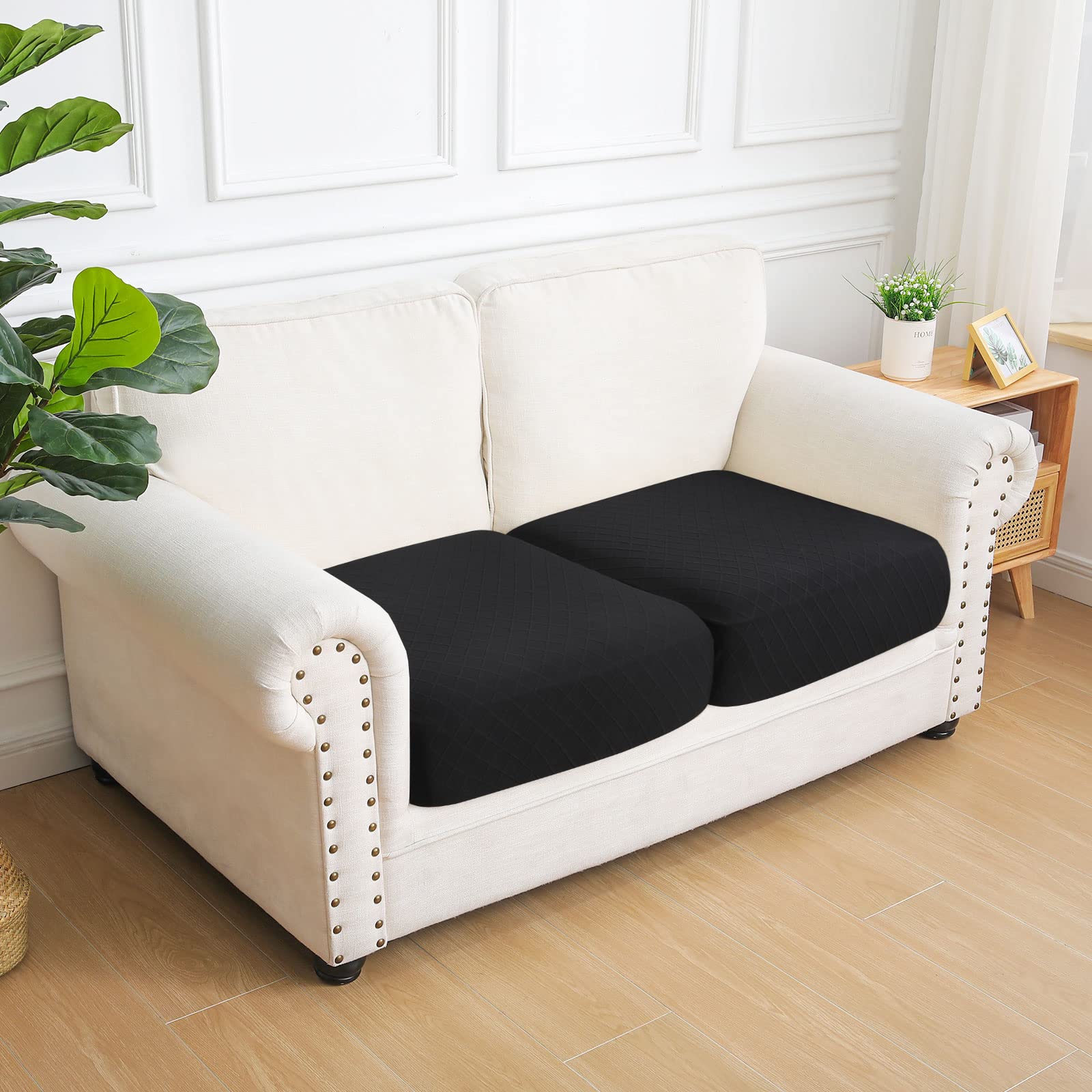 Jacquard Couch Cushion Covers, Magic Sofa Covers Washable, Stretch Couch Covers for 3 Cushion Couch, Diamond Lattice, Thick Sofa Couch Covers for Sectional Sofa