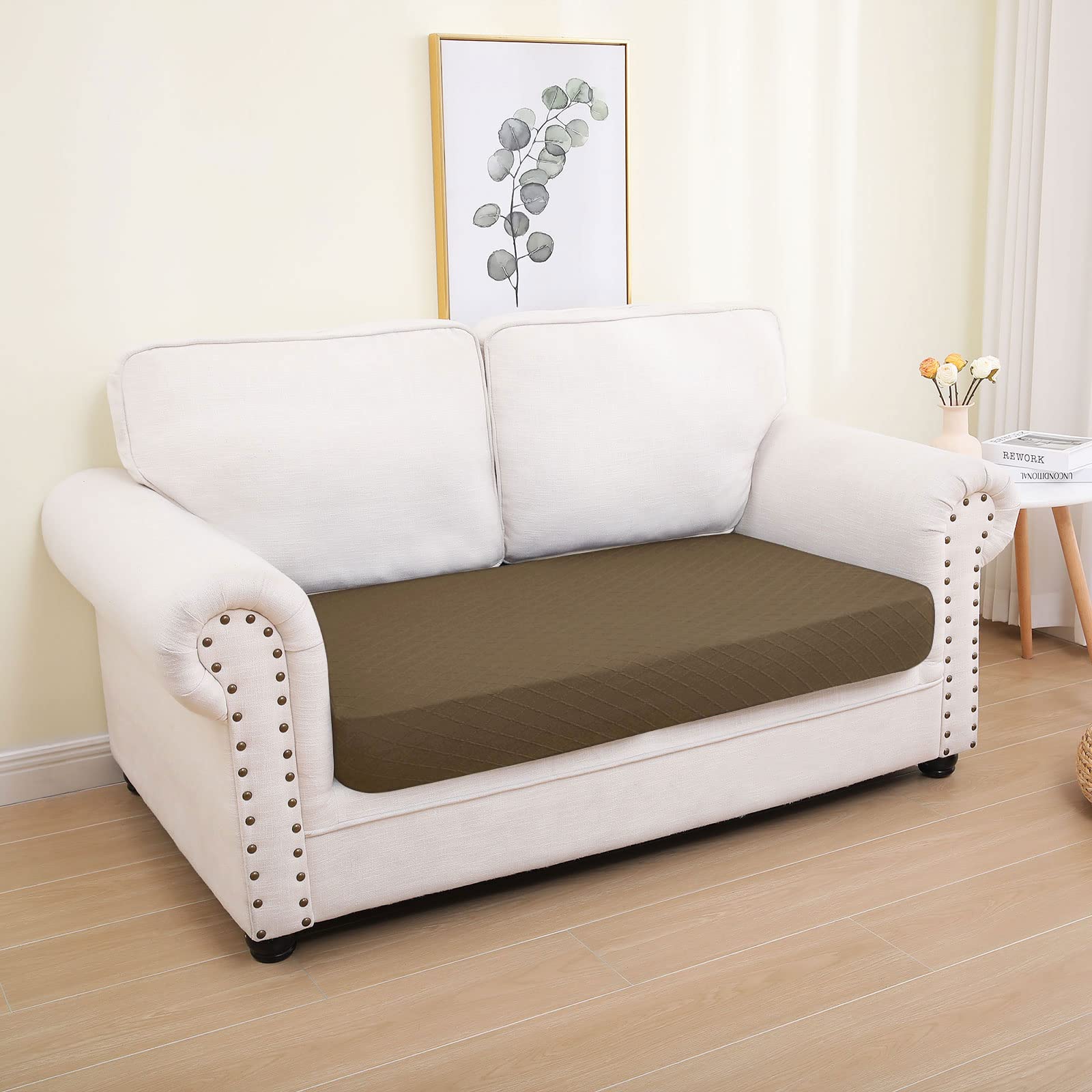 Jacquard Couch Cushion Covers, Magic Sofa Covers Washable, Stretch Couch Covers for 3 Cushion Couch, Diamond Lattice, Thick Sofa Couch Covers for Sectional Sofa