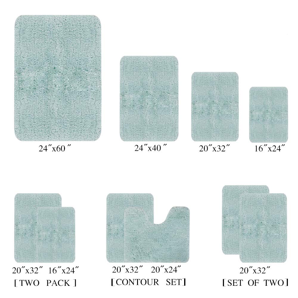 Shaggy 2 Piece Bath Rug Sets 20 x 24 Non Slip,Machine Wash/Dry Plush Absorbent Bath Mats for Bathroom