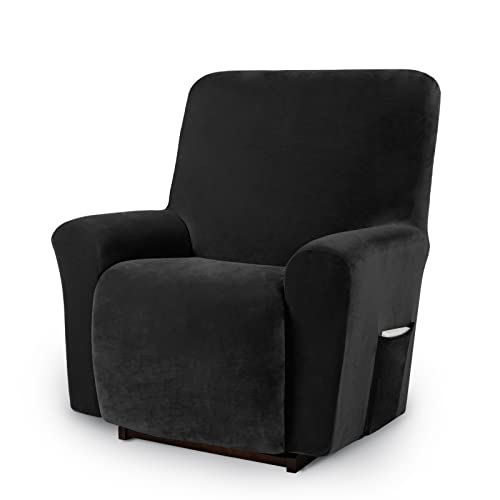 Recliner Chair Covers Lazy Boy Recliner Covers with Pockets Stretch Velvet Couch Cover Slipcovers 1-Piece Furniture Protector for Dogs Cats