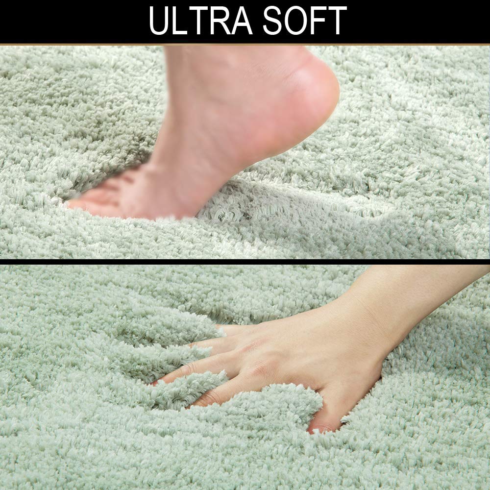 Shaggy 2 Piece Bath Rug Sets 20 x 24 Non Slip,Machine Wash/Dry Plush Absorbent Bath Mats for Bathroom