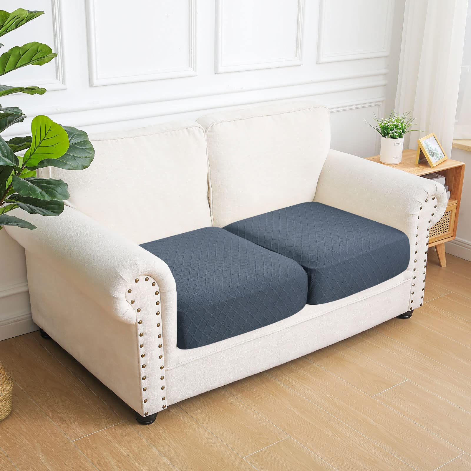Jacquard Couch Cushion Covers, Magic Sofa Covers Washable, Stretch Couch Covers for 3 Cushion Couch, Diamond Lattice, Thick Sofa Couch Covers for Sectional Sofa