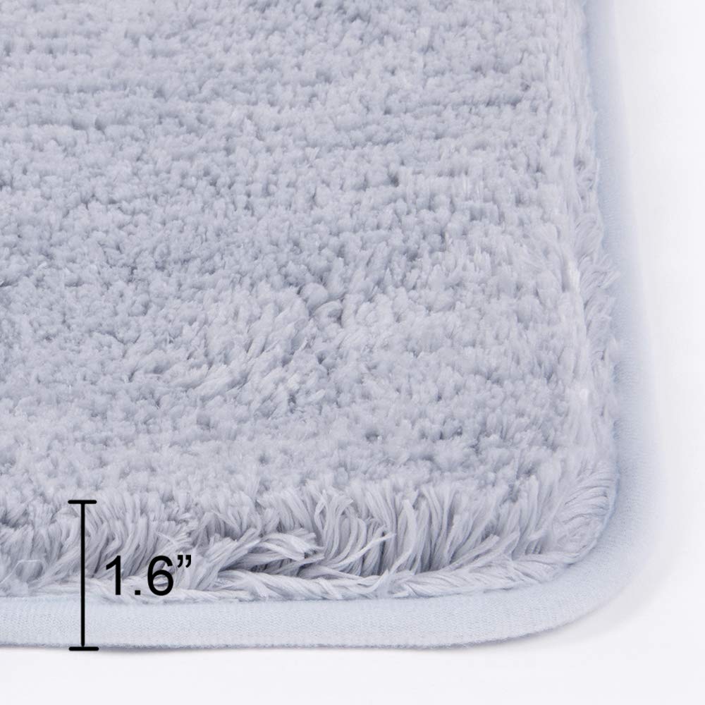 Shaggy 2 Piece Bath Rug Sets 20 x 24 Non Slip,Machine Wash/Dry Plush Absorbent Bath Mats for Bathroom