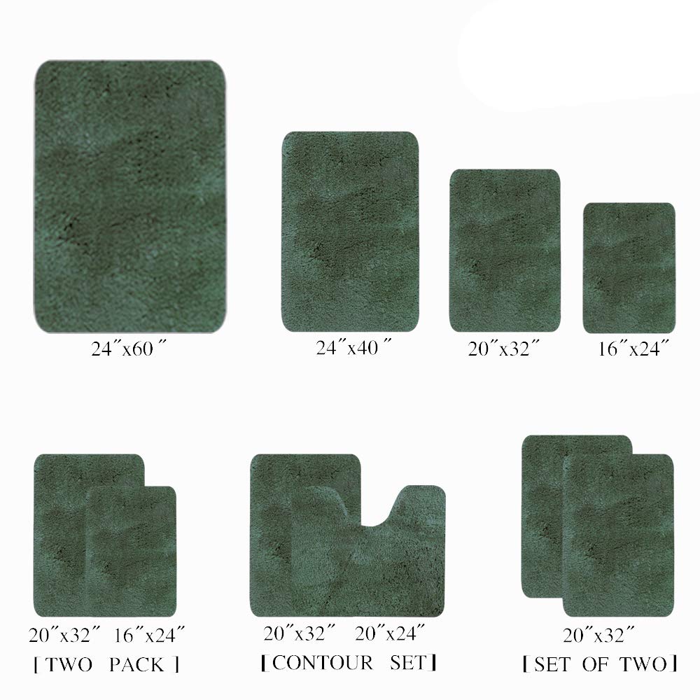 Shaggy 2 Piece Bath Rug Sets 20 x 24 Non Slip,Machine Wash/Dry Plush Absorbent Bath Mats for Bathroom