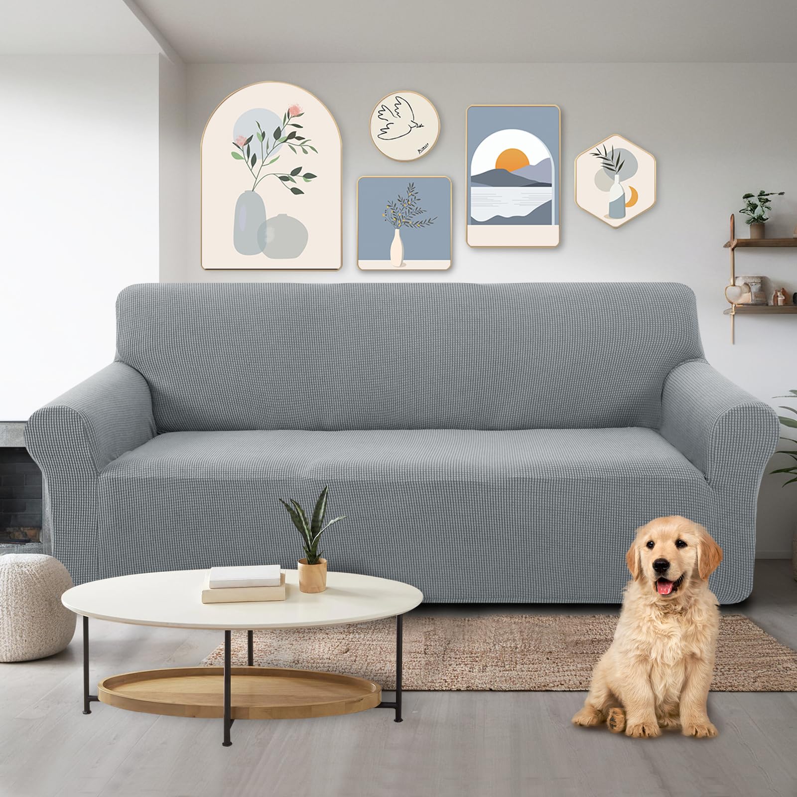 Stretch Couch Cover Sofa Cover Washable Sofa Slipcover Furniture Protector for 3 Cushion Couch Sofa Pet Friendly