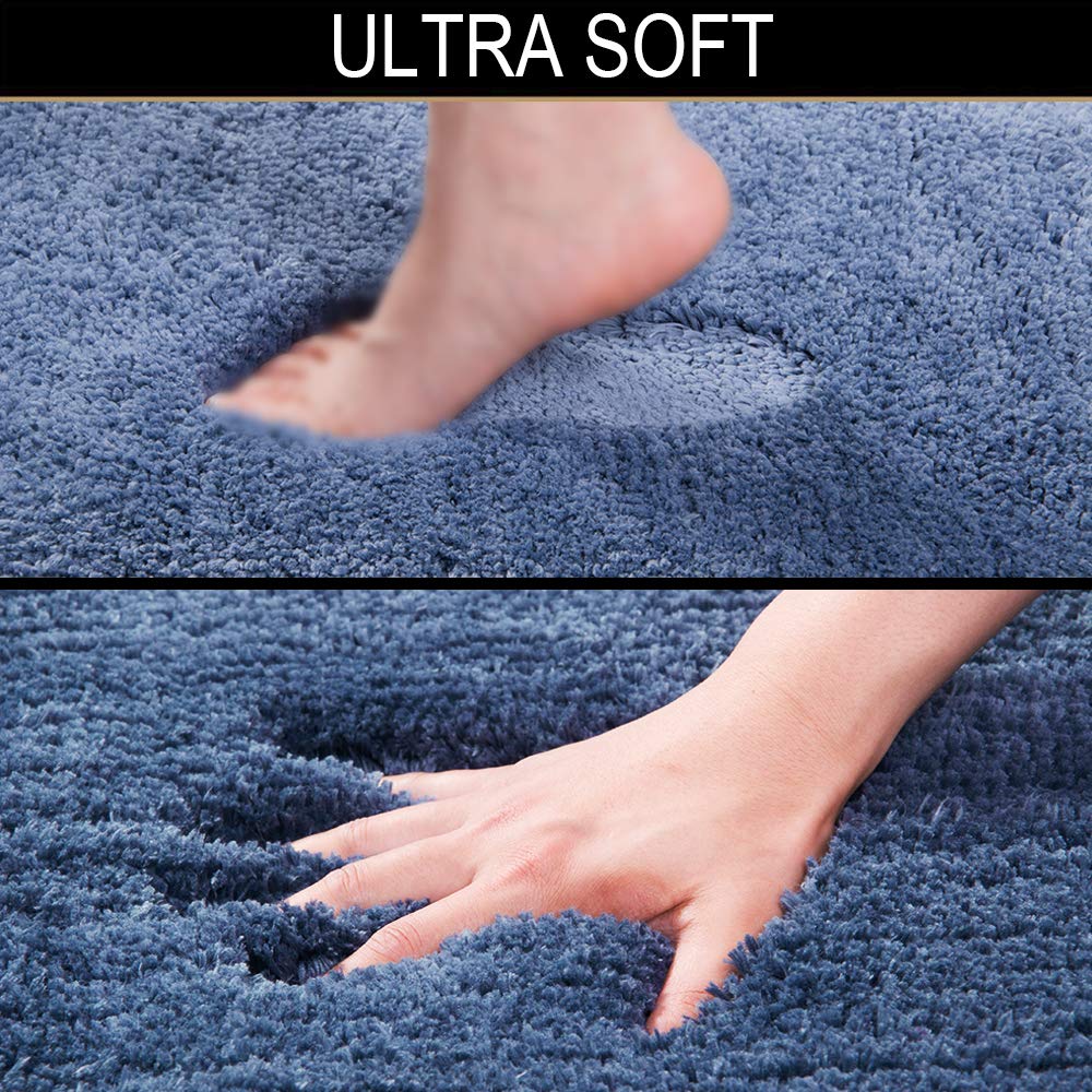 Shaggy 2 Piece Bath Rug Sets 20 x 24 Non Slip,Machine Wash/Dry Plush Absorbent Bath Mats for Bathroom