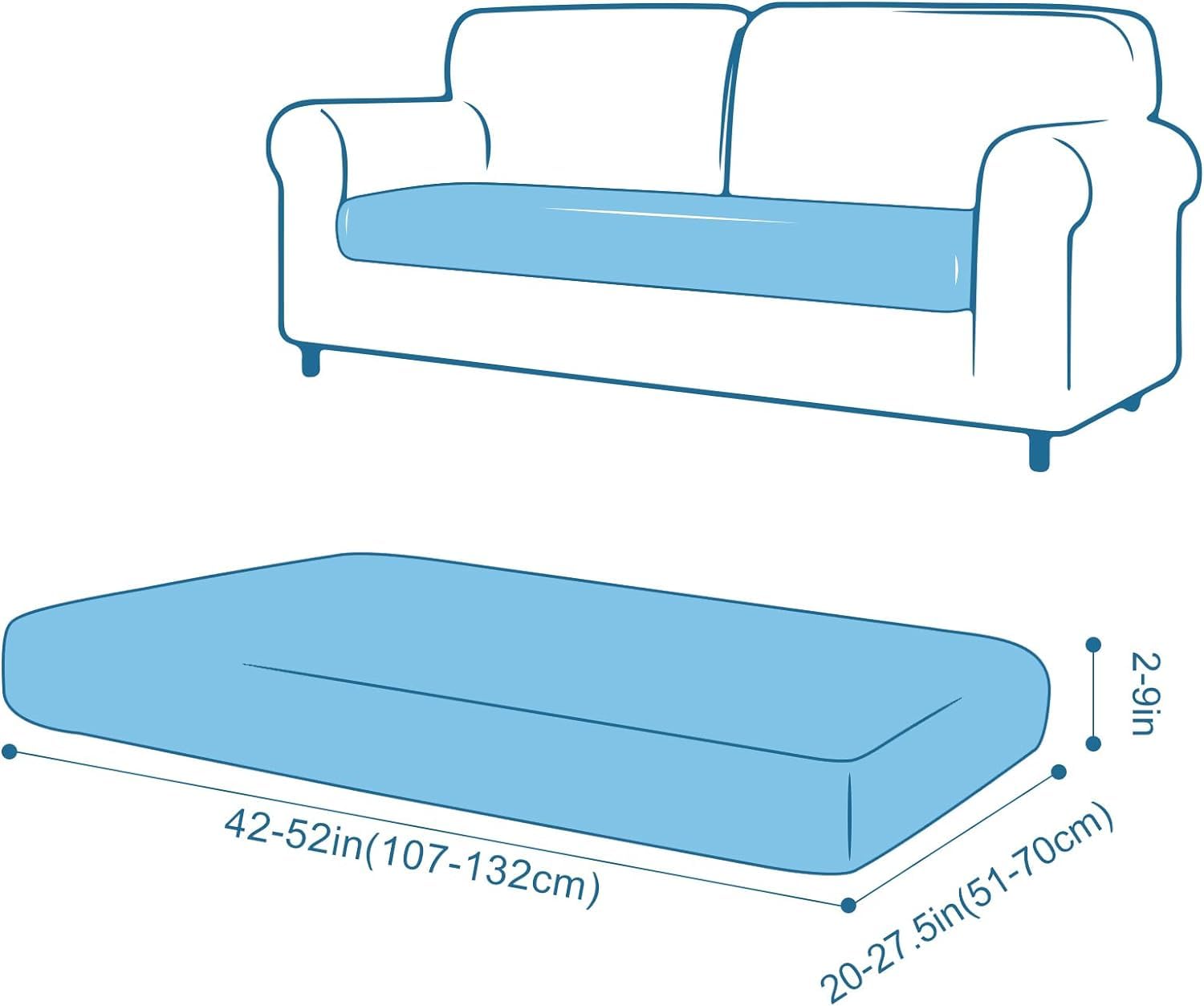 改Smiry Printed Couch Cushion Covers, Stretch Sofa Cushion Covers Replacement, Non-Slip Sofa Seat Cushion Slipcovers, Soft Couch Covers for Indoor and Outdoor (1 Pack, Blue Green)