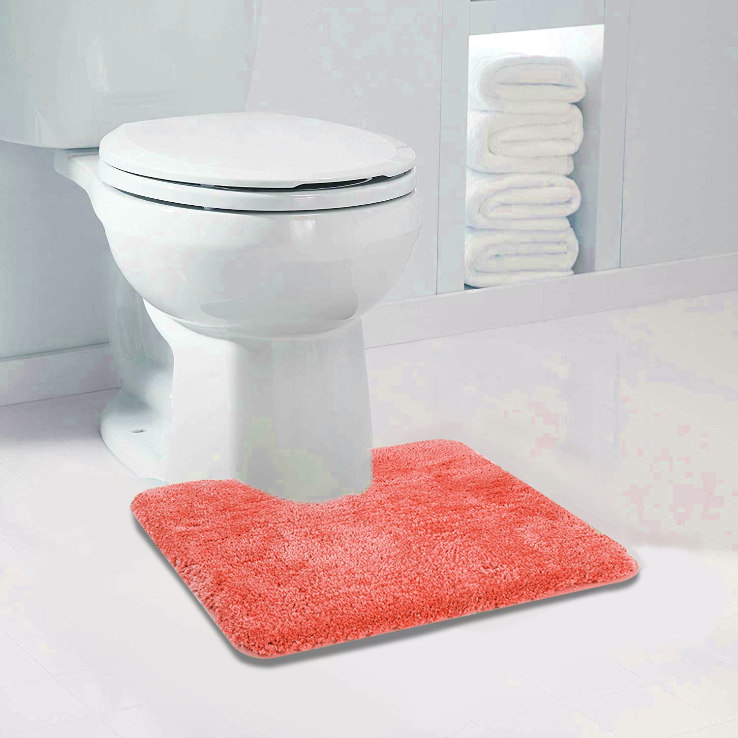 Shaggy 2 Piece Bath Rug Sets 20 x 24 Non Slip,Machine Wash/Dry Plush Absorbent Bath Mats for Bathroom