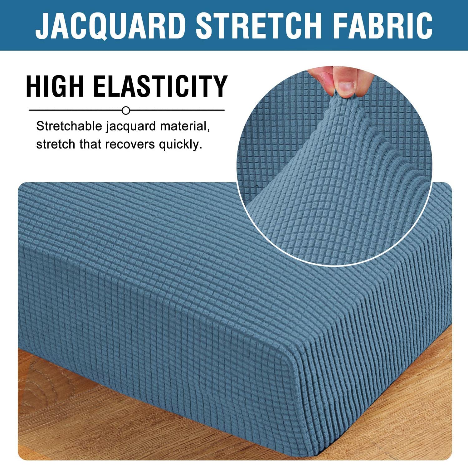 Super Stretch Individual Seat Cushion Covers Sofa Covers Couch Cushion Covers Slipcover Sets Thick Jacquard Textured Twill Fabric (1 Piece Sofa Cushion Cover)