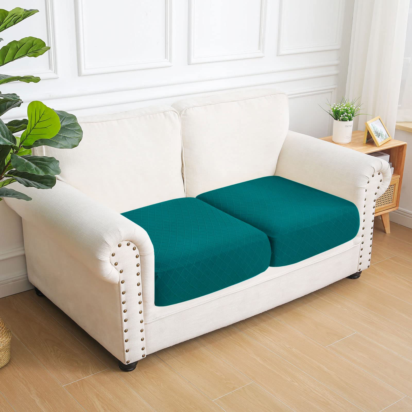 Jacquard Couch Cushion Covers, Magic Sofa Covers Washable, Stretch Couch Covers for 3 Cushion Couch, Diamond Lattice, Thick Sofa Couch Covers for Sectional Sofa
