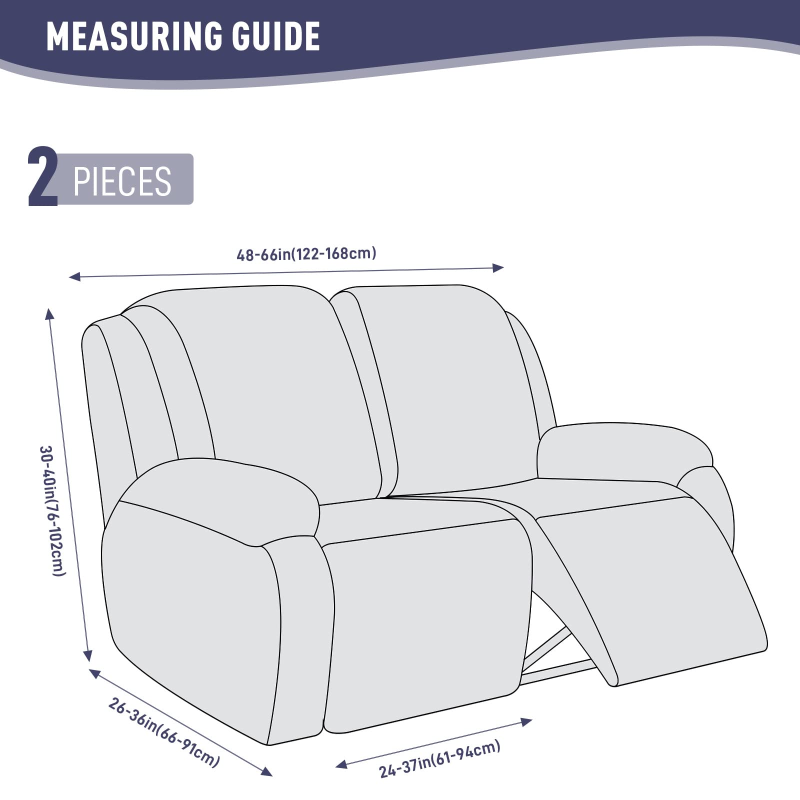 Recliner Covers, Stretch Reclining Chair Covers, Recliner Sofa Slipcovers Stripe Jacquard Recliner Couch Covers Furniture Protector Covers for Pet Kid