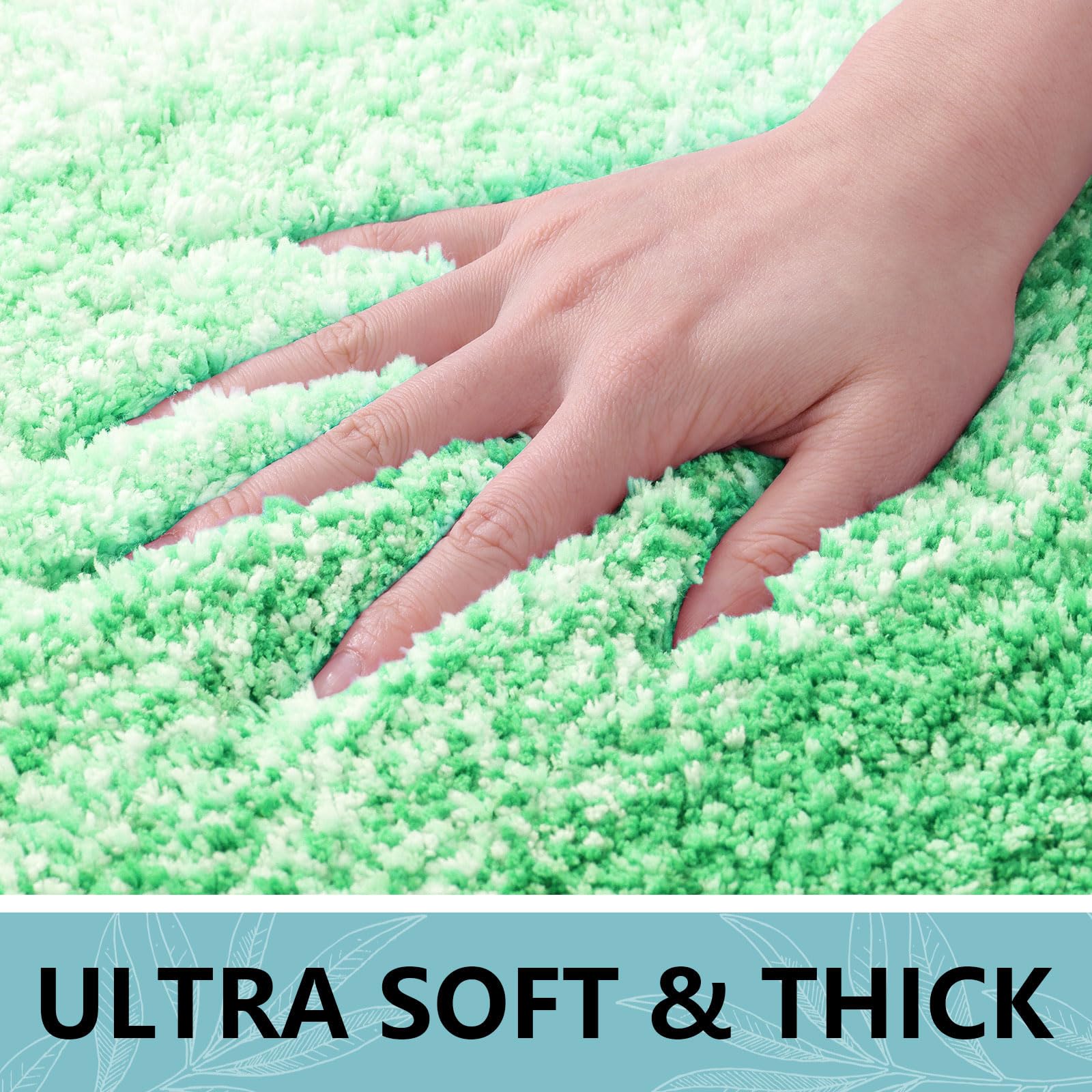 Bathroom Rugs Sets 2 Piece, Shaggy Soft and Absorbent Microfiber Bath Rugs and U-Shaped Contour Toilet Rug, Non-Slip, Machine Washable Dry Bath Mats for Bathroom