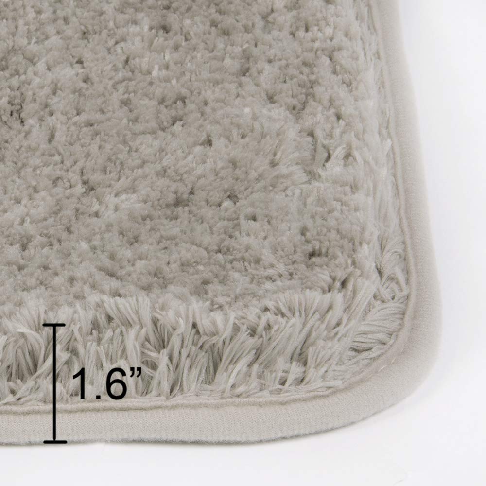 Shaggy 2 Piece Bath Rug Sets 20 x 24 Non Slip,Machine Wash/Dry Plush Absorbent Bath Mats for Bathroom
