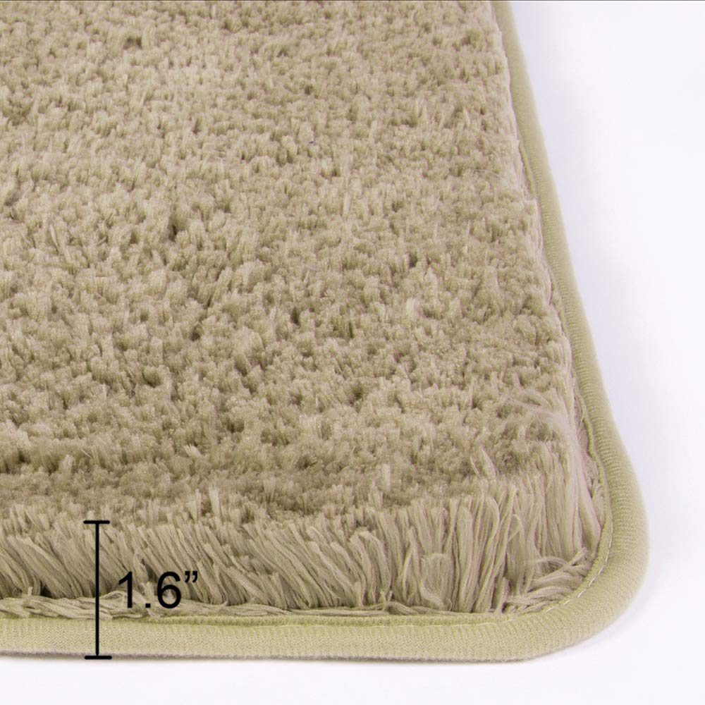 Shaggy 2 Piece Bath Rug Sets 20 x 24 Non Slip,Machine Wash/Dry Plush Absorbent Bath Mats for Bathroom