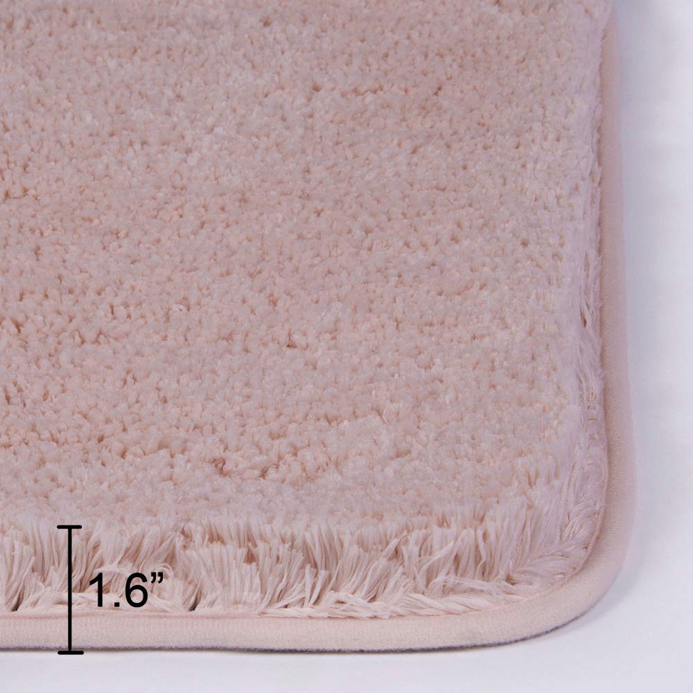 Shaggy 2 Piece Bath Rug Sets 20 x 24 Non Slip,Machine Wash/Dry Plush Absorbent Bath Mats for Bathroom
