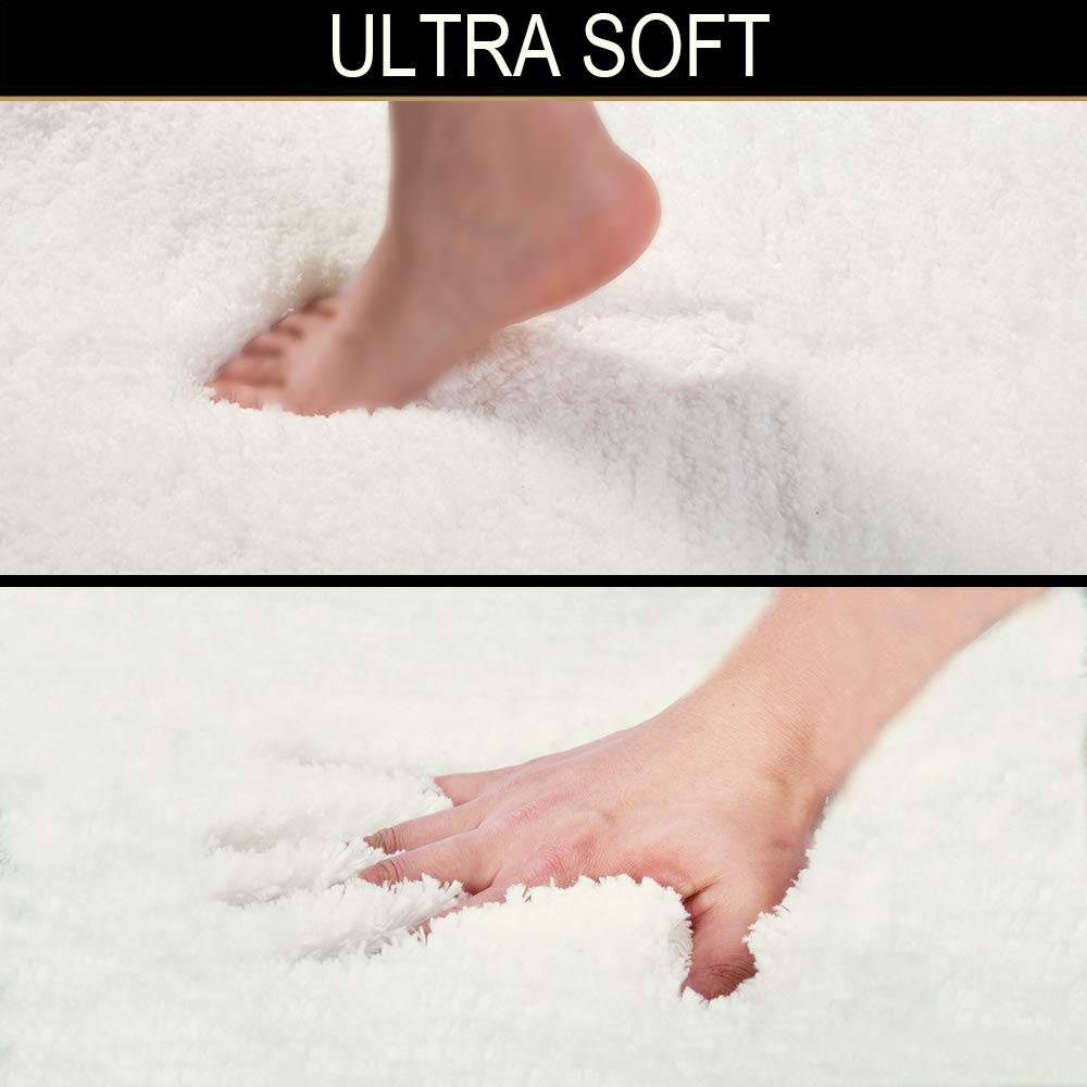 Shaggy 2 Piece Bath Rug Sets 20 x 24 Non Slip,Machine Wash/Dry Plush Absorbent Bath Mats for Bathroom