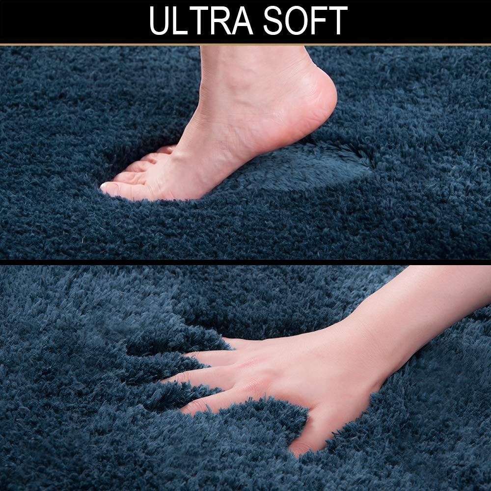 Shaggy 2 Piece Bath Rug Sets 20 x 24 Non Slip,Machine Wash/Dry Plush Absorbent Bath Mats for Bathroom