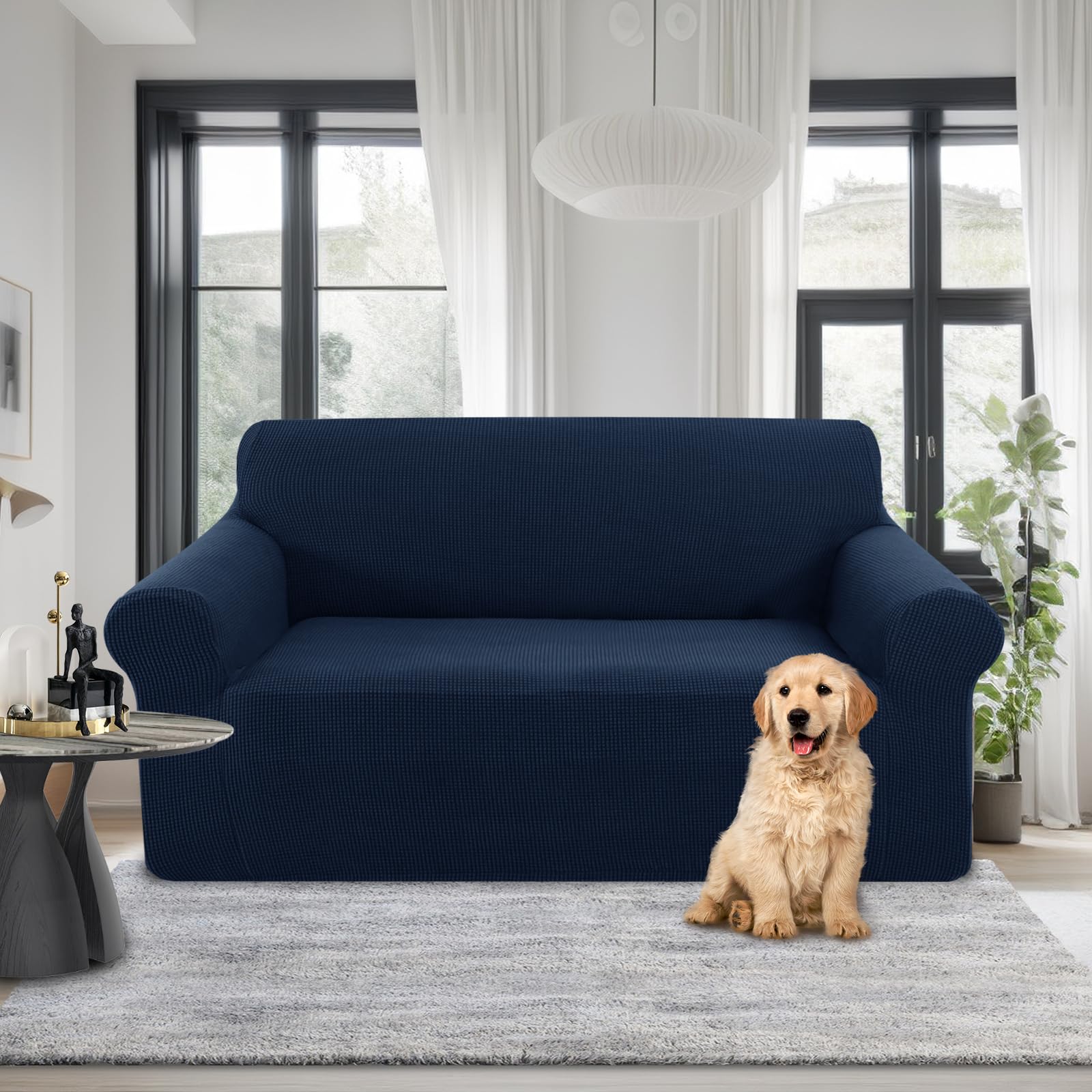 Stretch Couch Cover Sofa Cover Washable Sofa Slipcover Furniture Protector for 3 Cushion Couch Sofa Pet Friendly