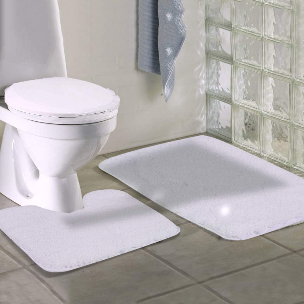 Shaggy 2 Piece Bath Rug Sets 20 x 24 Non Slip,Machine Wash/Dry Plush Absorbent Bath Mats for Bathroom